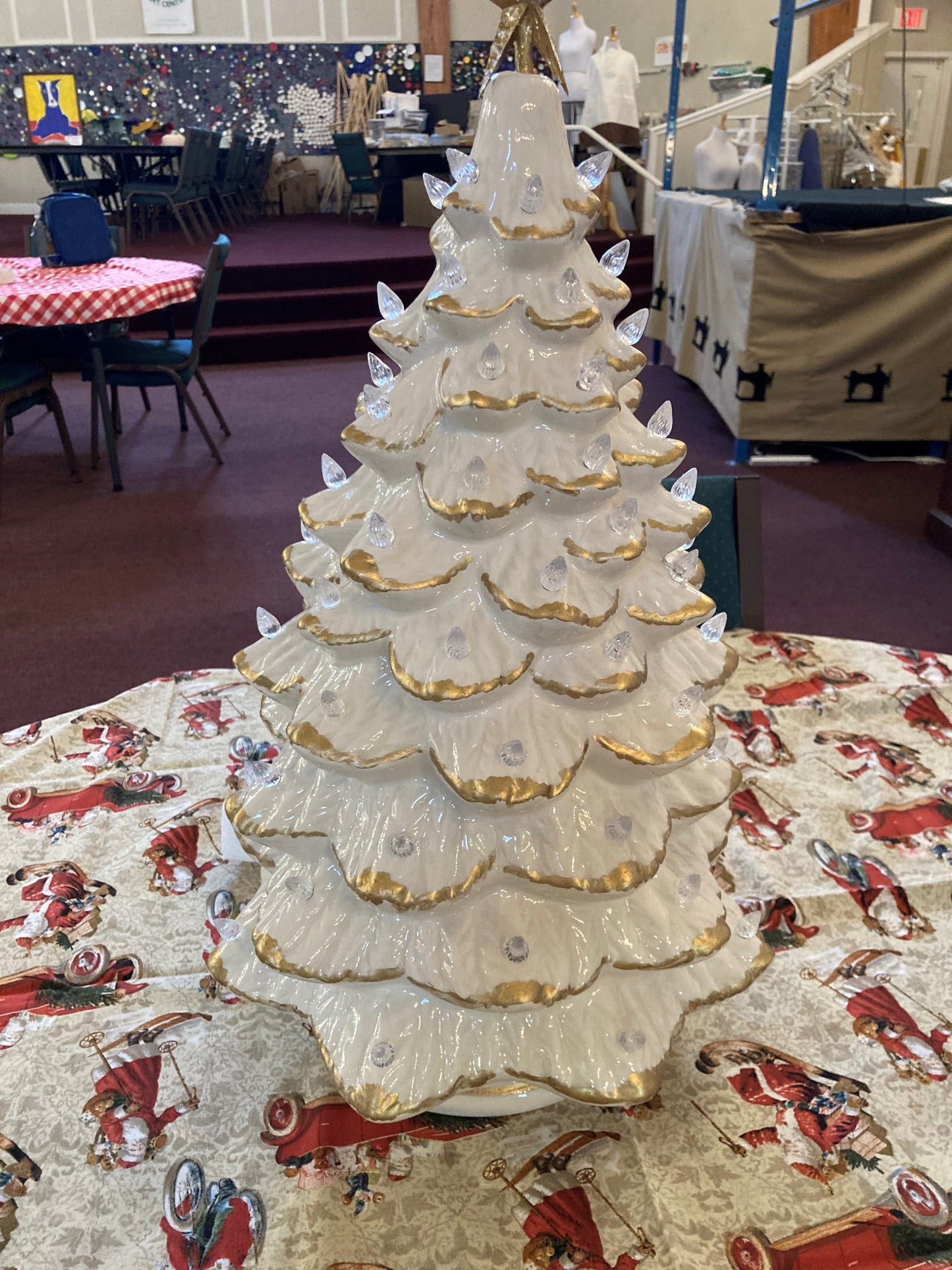 Large White Christmas Tree Made by Annette