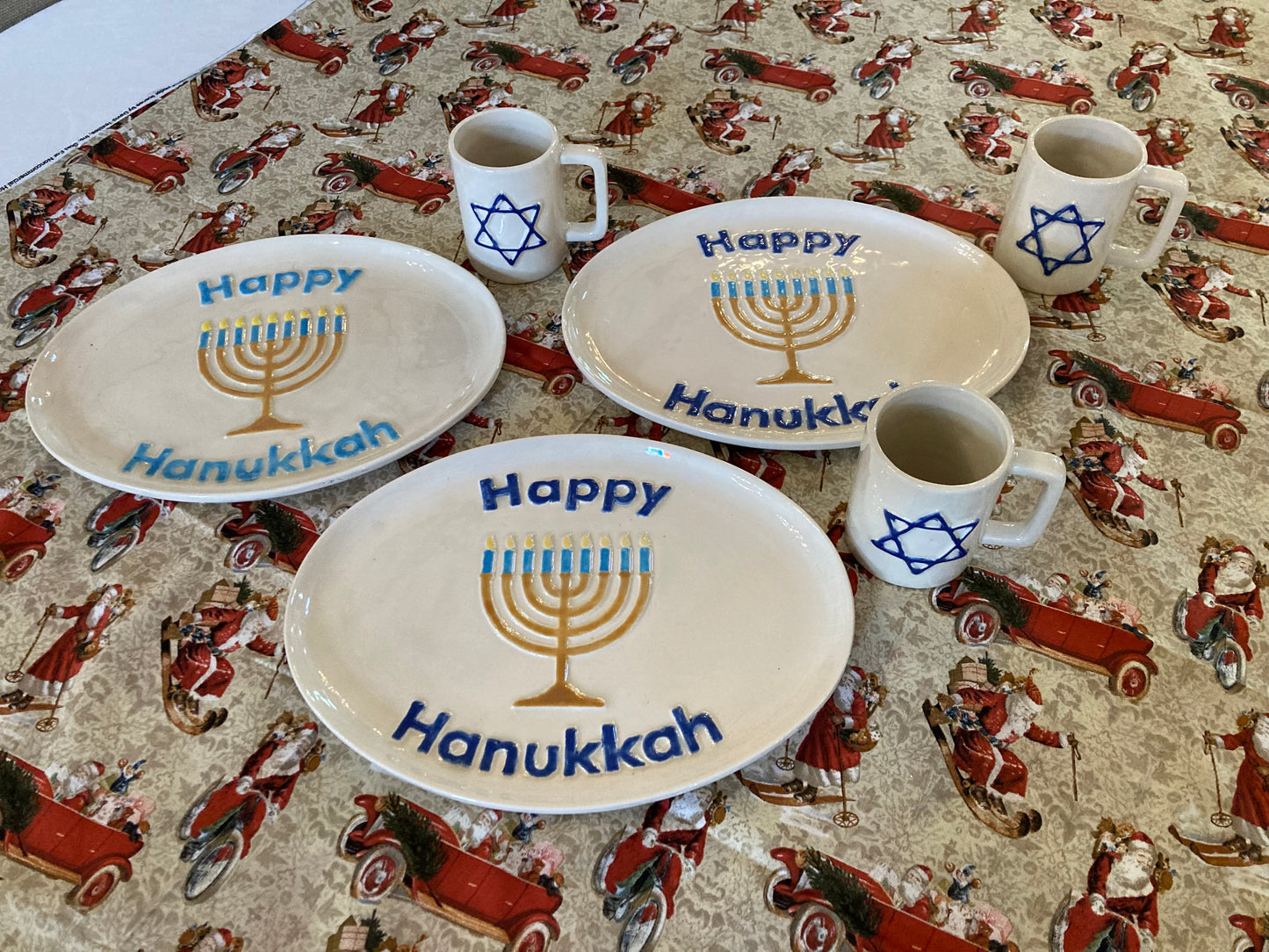 Hanukkah Trays and Cups made by Dee Dee, AC & Alta